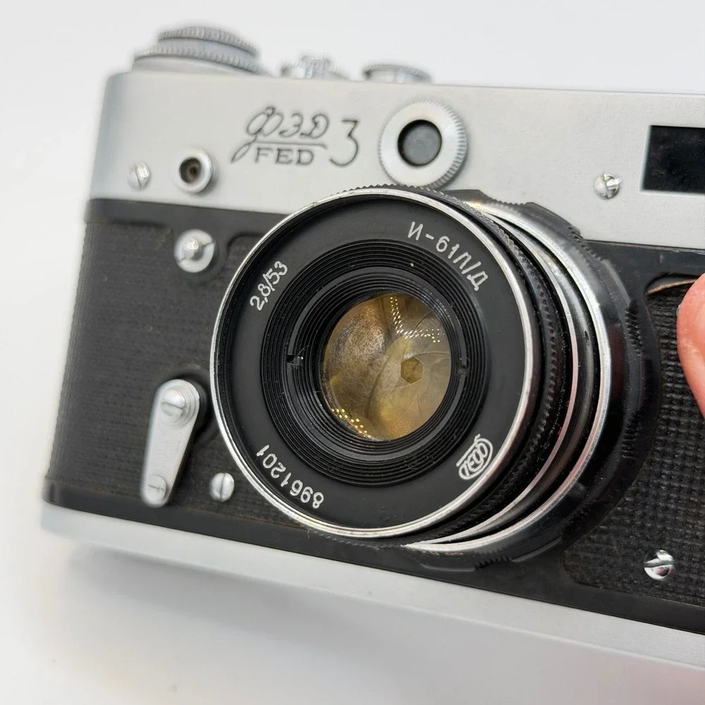 Vintage FED 3 Soviet Rangefinder 35mm Film Camera Industar-61 L/D 53mm f2.8 Lens